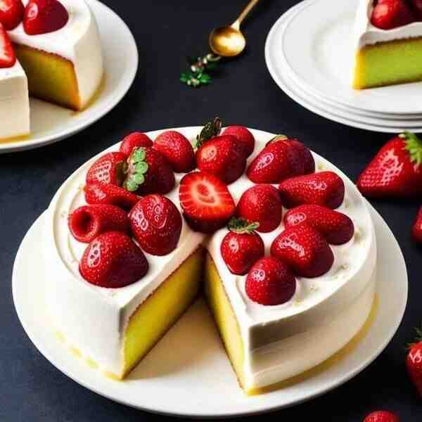 Заливной торт с клубникой и маскарпоне